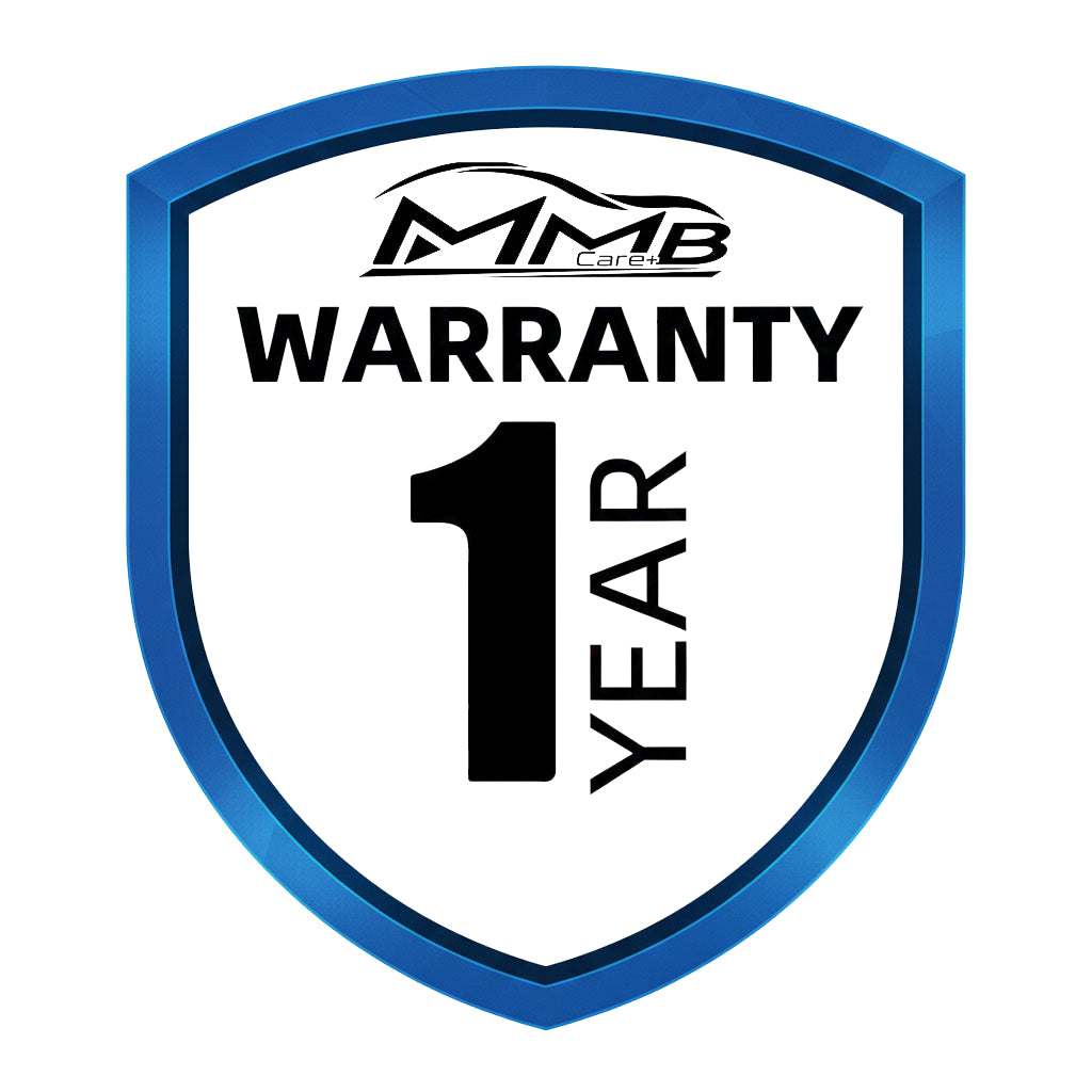 MMB Care 1 Year Warranty official shield logo for CarPlay adapters